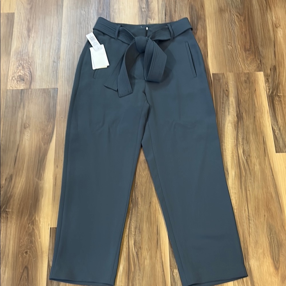 Aritzia NWT tie front pants dark slate size 8 women’s  Gray Tie-Waist Pants